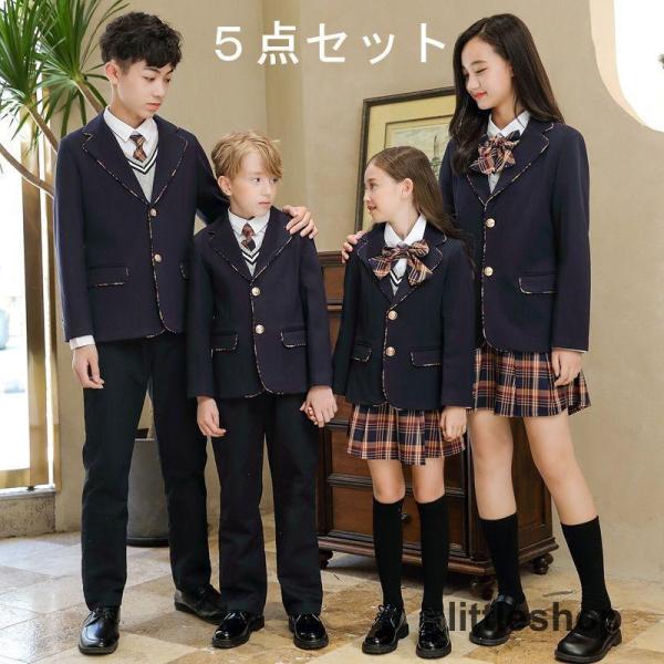 5点セット 卒業スーツ　子供服　入学式　卒業式　女の子　スカート　スーツ　男の子/子供服 フォーマル...