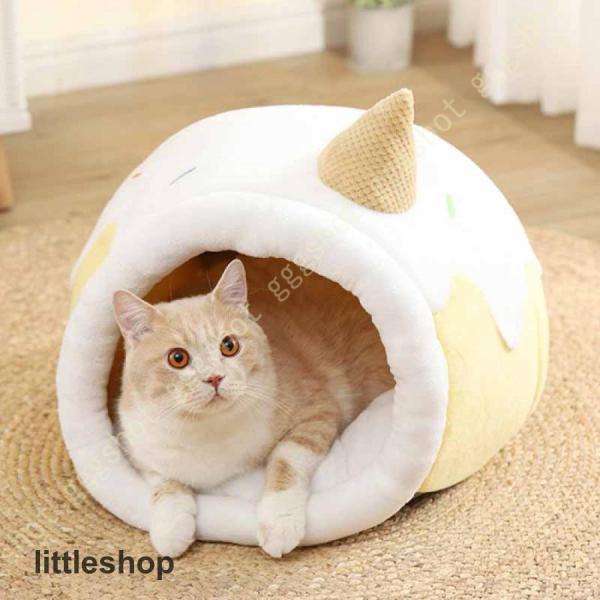 猫用ベッド 冬 キャットハウス 犬 猫 ペット ドーム型 ベッド 犬小屋 小動物用 ペット用寝袋 保...