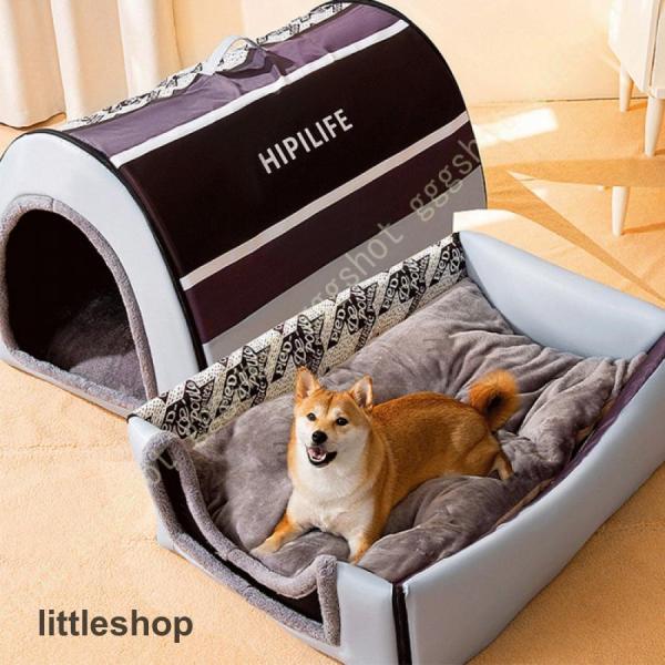 ペットベッド 猫 犬 ベッド ペットハウス ドーム型 ふわふわ 可愛い 犬小屋 柔らかい クッション...