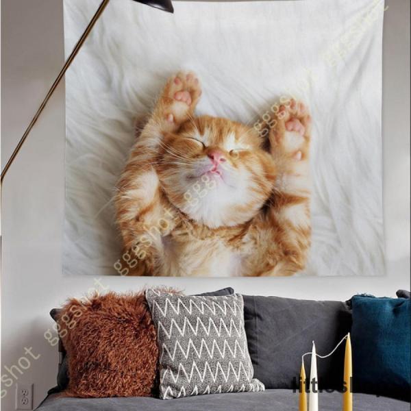 タペストリー 猫 可愛い 猫ちゃん 犬 吊り布 壁の装飾 ウォールアート 多機能布 大判 インテリア...