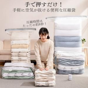 圧縮袋 2枚セット 衣類 旅行用 衣替え 手押...の詳細画像1