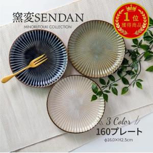 みのる陶器 窯変センダン sendan 小皿 おしゃれ 16cm しのぎ 皿 中皿