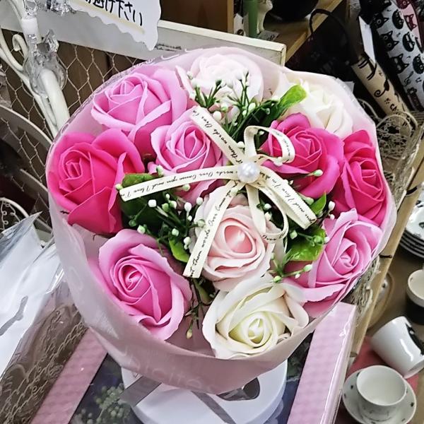 ソープフラワーの花束　ピンク