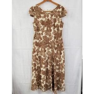 花柄ワンピース Clothing サイズ13 ベージュ ブラウン 古着 レディース ワンピース 春 D 6 Re Quest