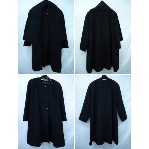 古着/美品/レディース★LIBERO/ウールボウタイコート/Aライン/ブラック/Mサイズ/丈88★併1701｜littletough