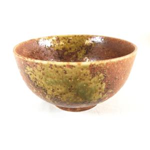 赤膚焼 多幸窯元 大原白山作 抹茶碗 茶道具 木箱 風呂敷 落款付