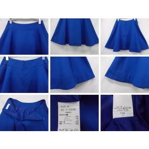 古着 レディース テチチ Te chichi 膝丈フレアスカート ブルー無地 Mサイズ ウエスト約66 総丈約49 AG-10★併190520●送料無料｜littletough｜03