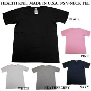 HEALTH KNIT(ヘルスニット)MADE IN U.S.A. S/S V-NECK TEE(アメリカ製 半袖 Vネック)｜littletreasure