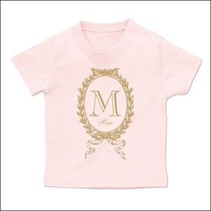 イニシャル Tシャツ ベビー サイズ 出産祝い 誕生日プレゼントにおしゃれな名入れギフト｜littlevelvet