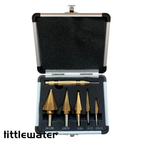 ステップドリル ビットソードリル 6本セット センタパンチ スパイラル 螺旋 チタンコーティング ミ...