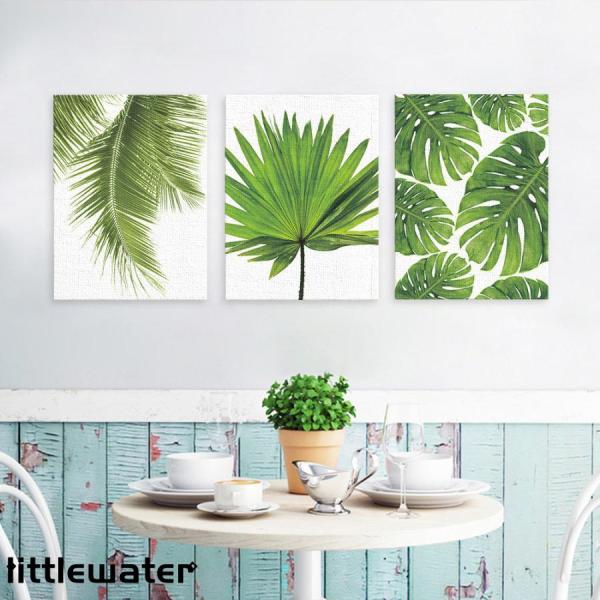 3枚セット 絵画 インテリア ファブリック 絵 植物  30×40cm  壁掛け アートパネル リビ...