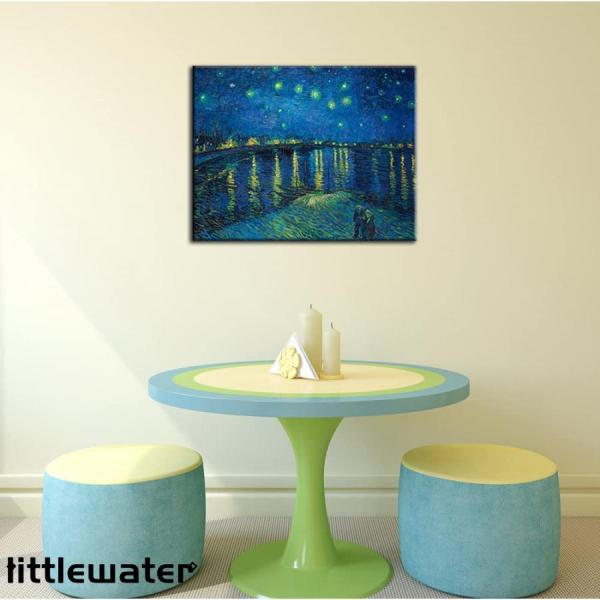 ゴッホ ファブリックパネル  絵画 インテリア ファブリック 絵 「ローヌ川の星月夜」 40×55c...