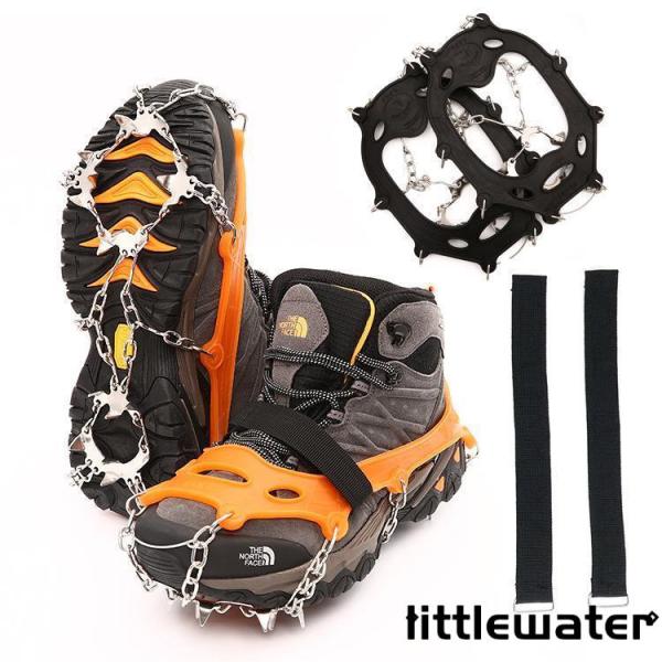 アイゼン 19本爪 チェーンスパイク 滑り止め 耐久性 軽アイゼン 登山 雪山 凍結道路 ハイキング...