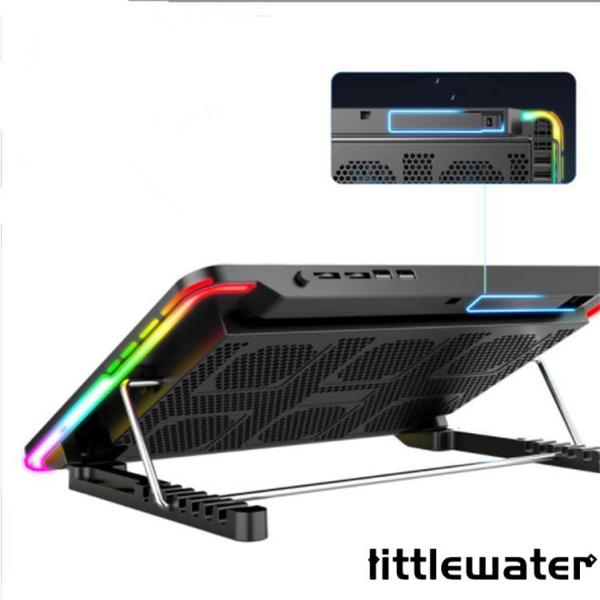 ノートパソコン冷却パッド ６つ冷却ファン ノートPCクーラー 7段階高さ 角度調整 風量調節 冷却台...