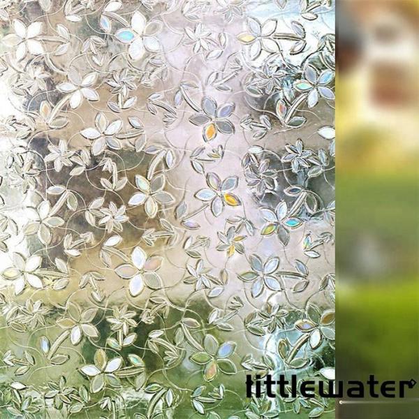 ガラスフィルム ガラスシート 花柄 窓用 断熱シート 200cm 北欧 目隠しシート 水で貼る 窓用...