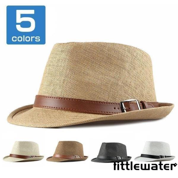 中折れハット 麦わら帽子 ハット ストローハット メンズ ハット 帽子 レディース UV対策 紫外線...