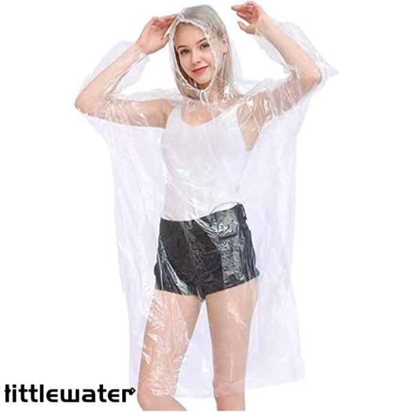 レインコート 使い捨て ミニ包装 10枚 レインポンチョ 透明 レインウェア 軽量 携帯用 丈夫 コ...