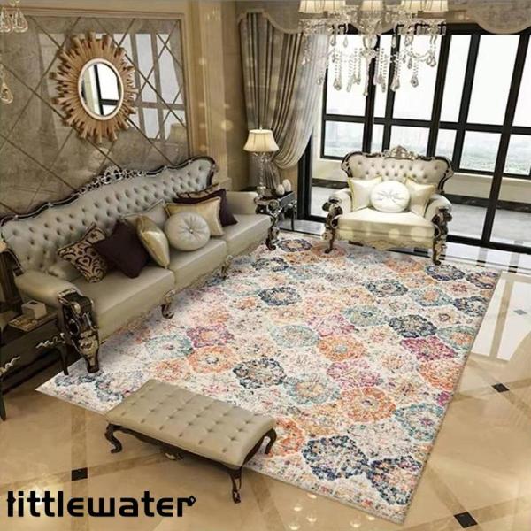 洗える モロッカン柄 カラー オールシーズン ラグ マット 長方形 北欧 ペルシャ風 エスニック ラ...