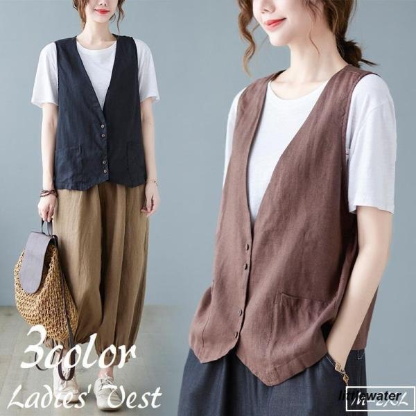 ベスト ジレ レディース 女性 婦人服 トップス 羽織り 薄手 大きいサイズ ゆったり ノースリーブ...