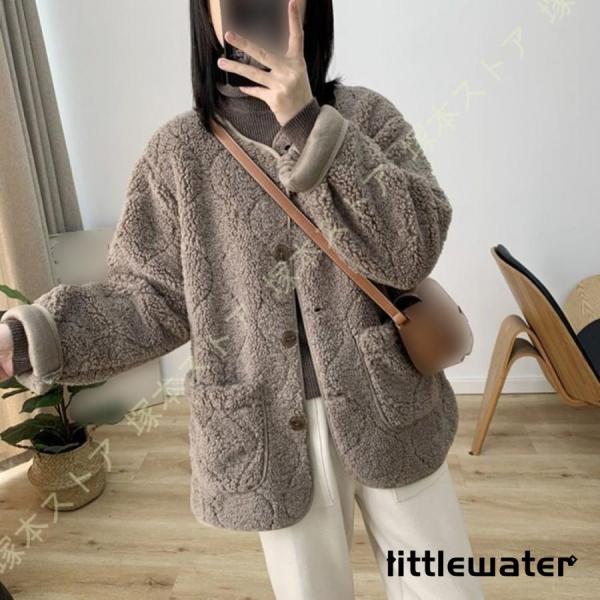 ボアコート ファーコート レディース ふんわり ボア ブルゾン ジャケット お洒落 アウター カーデ...