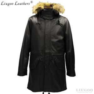 【20周年記念10%OFFクーポン】Liugoo Leathers 本革 レザーM-51モッズコート メンズ リューグーレザーズ COT05A  レザージャケット ビジネスコート AP