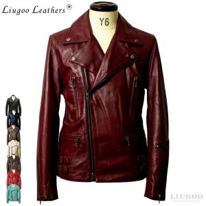 Horn Works 本革 UKパッドダブルライダースジャケット メンズ ホーン