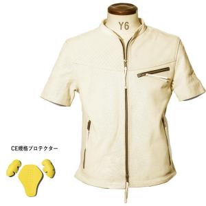 Liugoo Leathers 本革 メッシュレザーＴシャツ メンズ リューグーレザーズ SSL02A  シングルライダース ライダースジャケット レザージャケット 革ジャン 黒