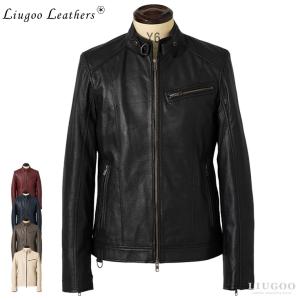 Liugoo Leathers 本革 メッシュレザー シングルライダースジャケット メンズ リューグーレザーズ SRS15A  軽くて柔かい！｜liugoo