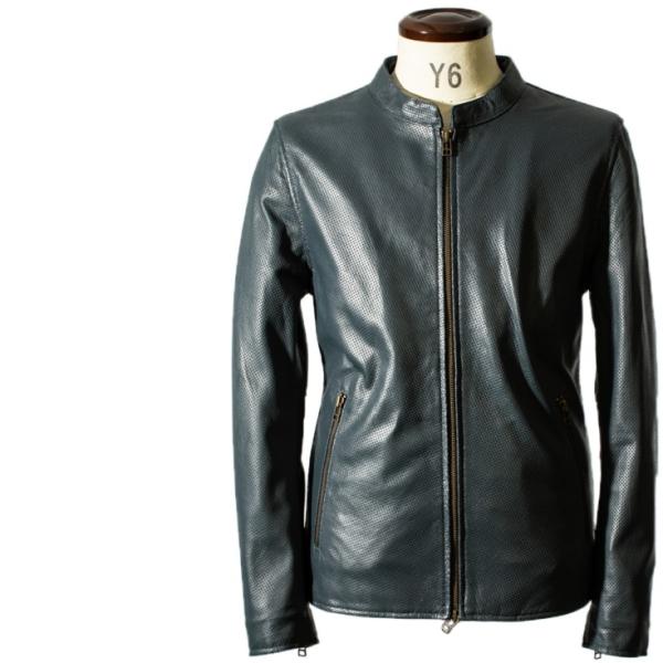 【20周年記念10%OFFクーポン】本革 メッシュレザー シングルライダースジャケット メンズ SR...