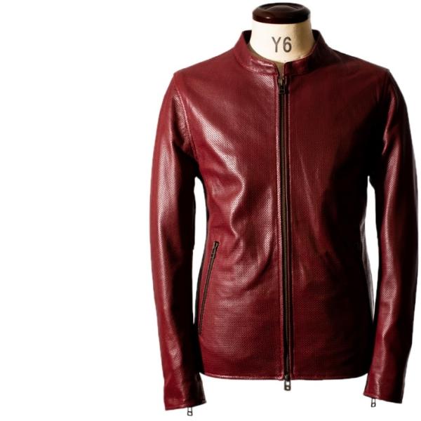 【20周年記念10%OFFクーポン】本革 メッシュレザー シングルライダースジャケット メンズ SR...