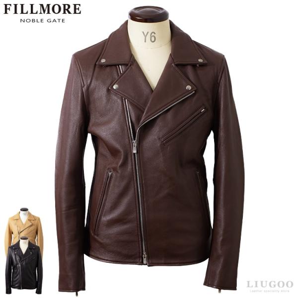 FILLMORE 本革 ディアスキンダブルライダースジャケット メンズ フィルモア DRY13A  ...