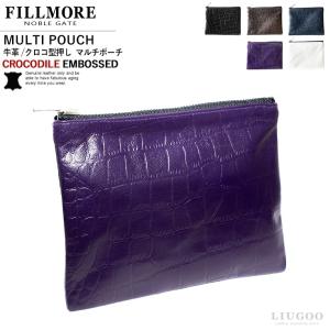 FILLMORE 本革 クロコダイルマルチポーチ 男女兼用 フィルモア BAG04A  レザーポーチ/マルチポーチ｜liugoo