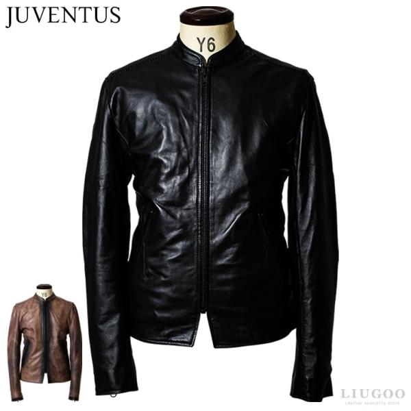JUVENTUS 本革 手染めシングルライダースジャケット メンズ ユベントス KR001  レザー...