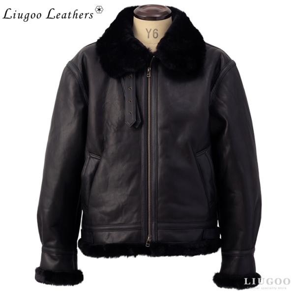 【20周年記念10%OFFクーポン】Liugoo Leathers 本革 B-3フライトジャケット ...