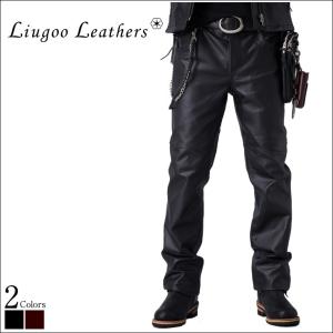 Liugoo Leathers 本革 ホースハイド レギュラーフィットレザーパンツ メンズ リューグーレザーズ LG7850  レザーパンツ 本革パンツ 本皮パンツ ライダースパンツ