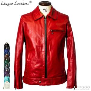 Liugoo Leathers 【50%OFFクーポン】Liugoo Leathers 本革 WING-NECK