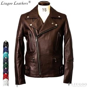 Liugoo Leathers 本革 UKダブルライダースジャケット メンズ リューグーレザーズ DRY02A  ダブルライダース｜liugoo