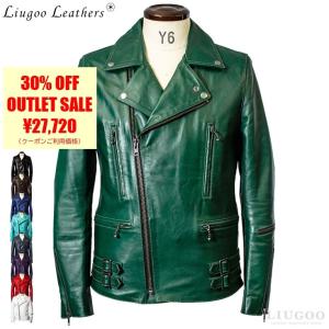lui's ダブルライダースジャケット Liugoo Leathers 本革 UKダブルライダースジャケット メンズ
