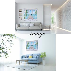 タペストリー 海 リゾート 窓 風景 大判 大...の詳細画像5