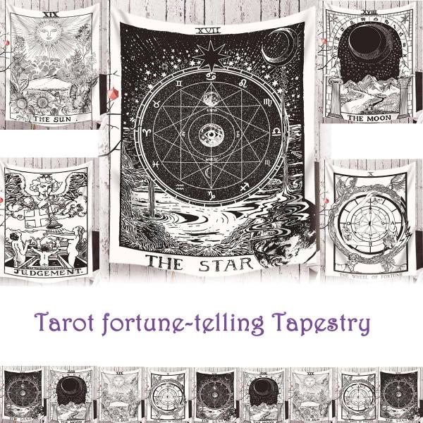 タペストリー タロット 占い 運命 恋愛 仕事 魔術師 女帝 皇帝 六芒星 おしゃれ 大判 大きい ...
