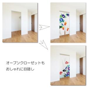 のれん 暖簾 180cm丈 夏 金魚 あさがお...の詳細画像2