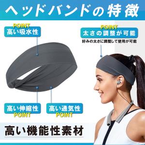 ヘッドバンド 汗止め スポーツ 野球 メンズ ...の詳細画像3