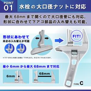 モンキーレンチ ワイド ワイドレンチ サイズ ...の詳細画像4