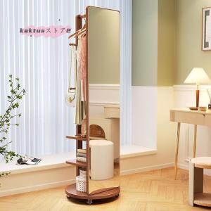 360度回転ミラー 全身鏡 収納 姿見 ハンガ...の詳細画像2