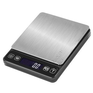 AWUNWA デジタルスケール 精密電子はかり 0.01g単位 最大計量500g 風袋引き はかり 計量器 電子天秤 ステンレス鋼 個数計算