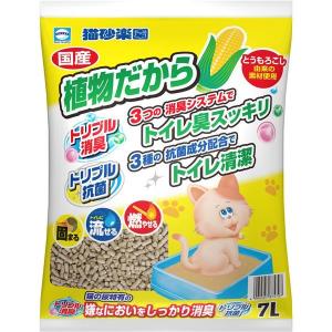 （まとめ）猫砂楽園 植物だから 7L （ペット用品）〔×6セット〕｜livemall