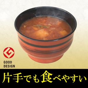 自立支援食器ＩＲＯＨＡ汁椀（内黒）　ライン春慶塗｜liver-u