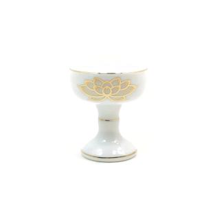 仏飯器 白上金 蓮柄 小[仏具]の商品画像