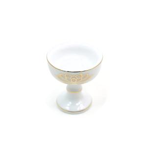 仏飯器 白上金 蓮柄 小[仏具]の詳細画像1
