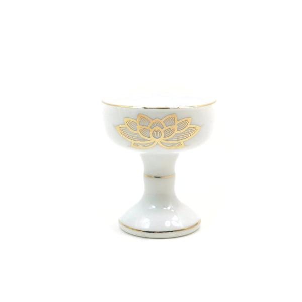 仏飯器　白上金　蓮柄　大［仏具］